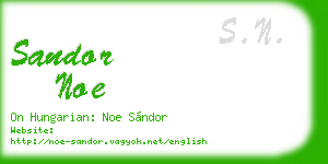 sandor noe business card