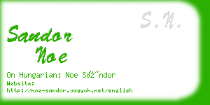 sandor noe business card